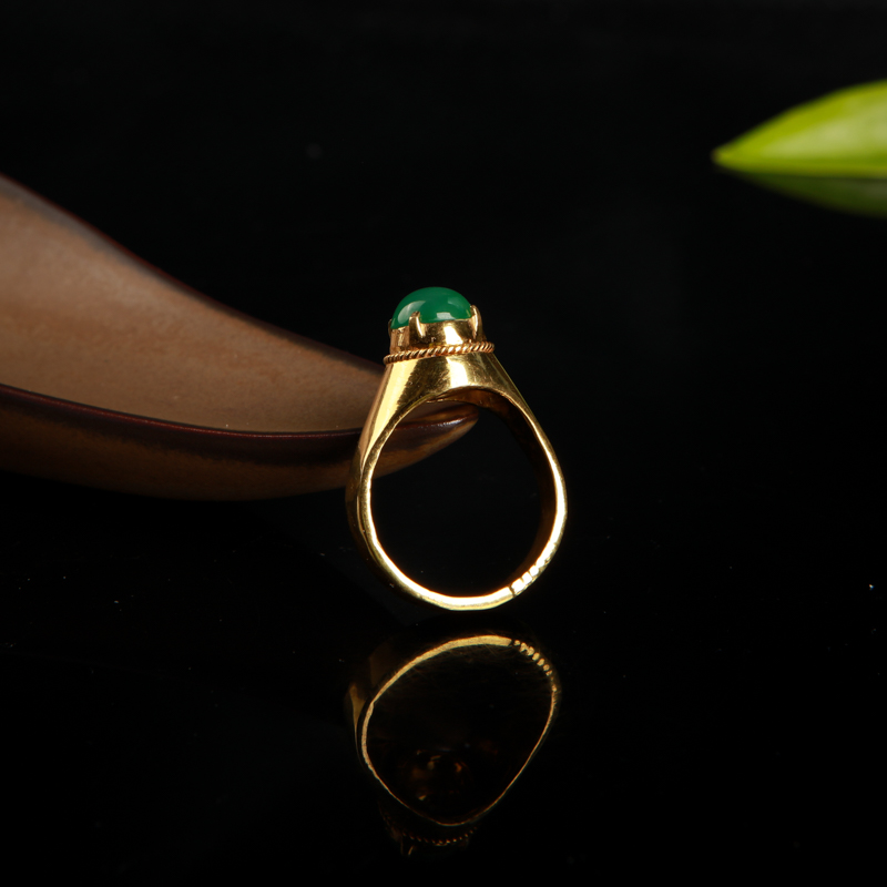 翡翠戒面-红掌柜