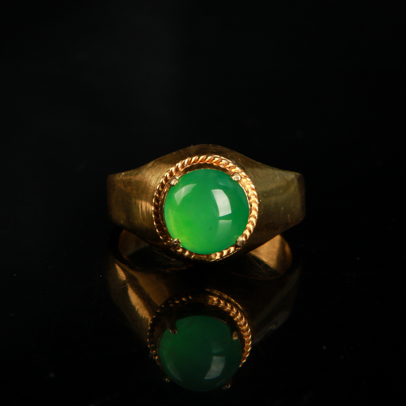 缅甸翡翠戒面-红掌柜