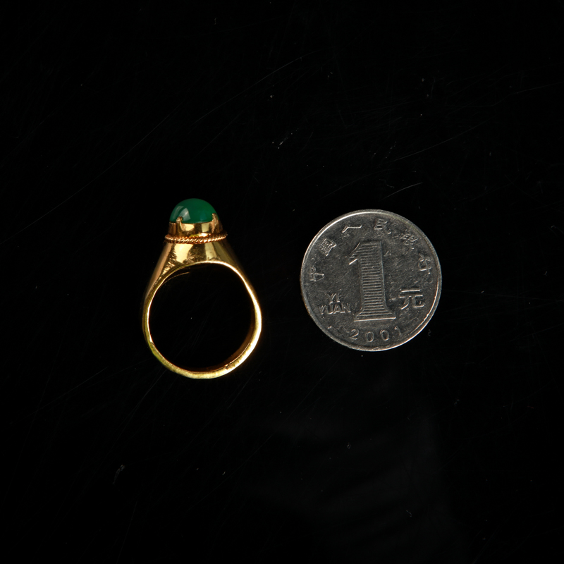 缅甸天然翡翠戒面-红掌柜