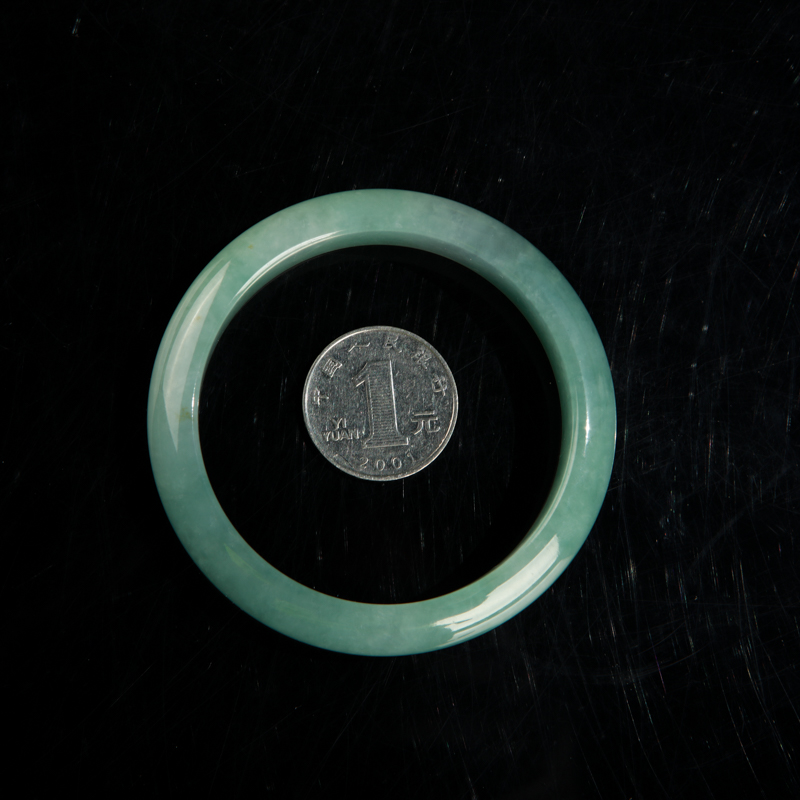 豆种翡翠手镯-红掌柜