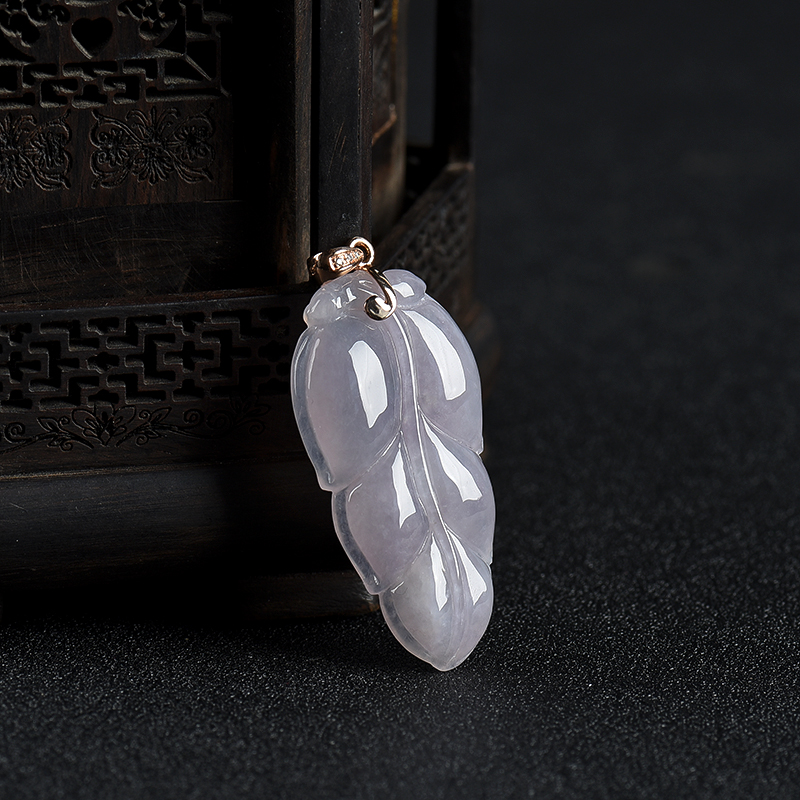 糯种翡翠金枝玉叶吊坠-红掌柜