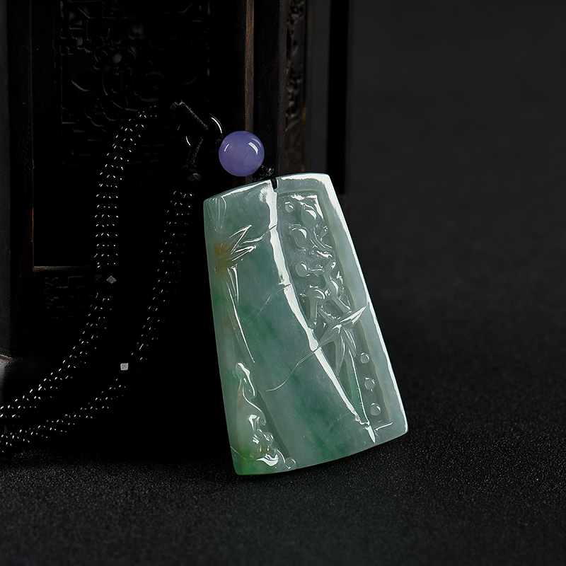 飘翠翡翠节节高升吊坠-红掌柜