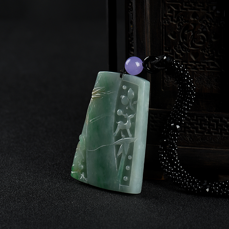 糯种翡翠节节高升吊坠-红掌柜