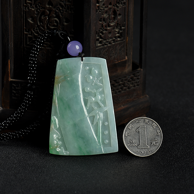 缅甸翡翠节节高升吊坠-红掌柜