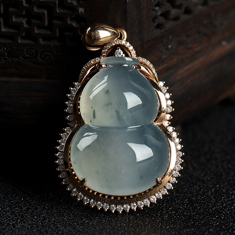 缅甸翡翠葫芦吊坠-红掌柜