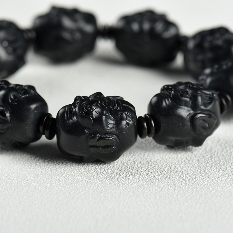 糯种翡翠佛头手串-红掌柜