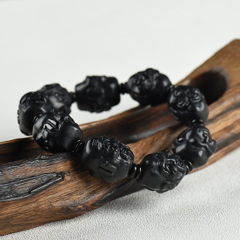 天然翡翠佛头手串-红掌柜