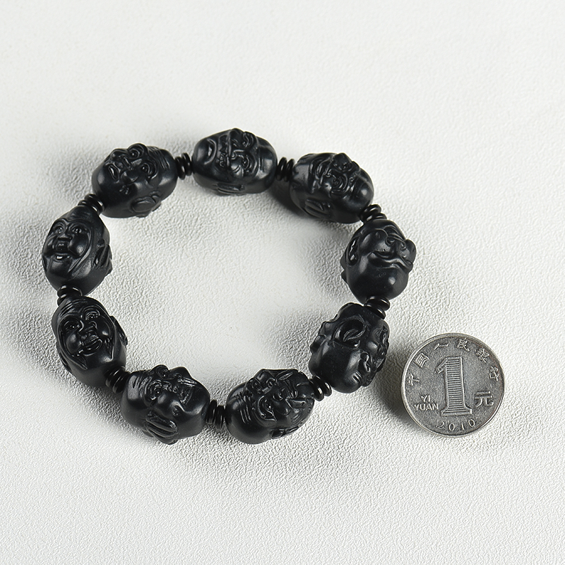 缅甸翡翠佛头手串-红掌柜