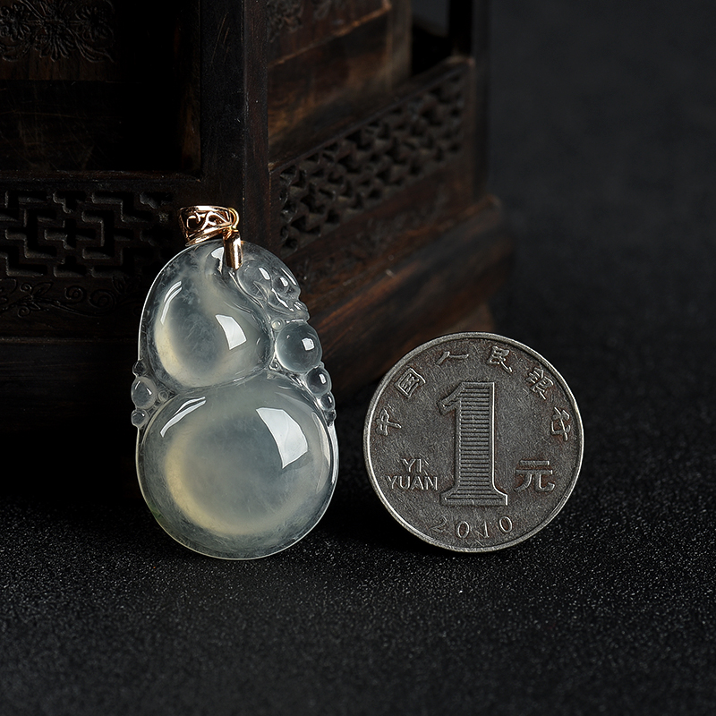 缅甸翡翠葫芦吊坠-红掌柜