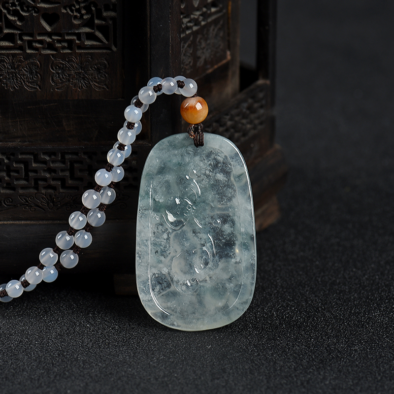 糯冰种翡翠金玉满堂吊坠-红掌柜