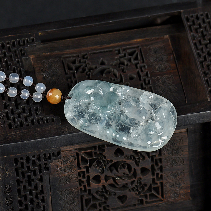 翡翠金玉满堂吊坠-红掌柜