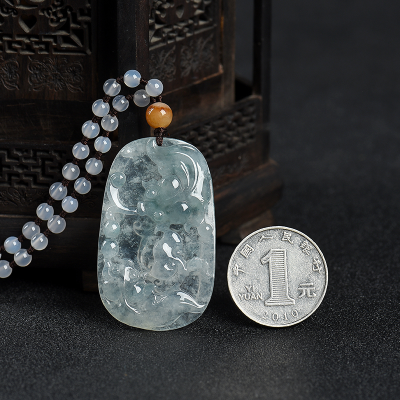 糯冰种飘花翡翠金玉满堂-红掌柜