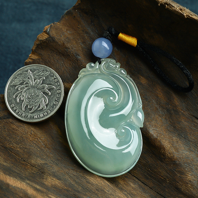 冰糯种翡翠如意吊坠 - 红掌柜珠宝