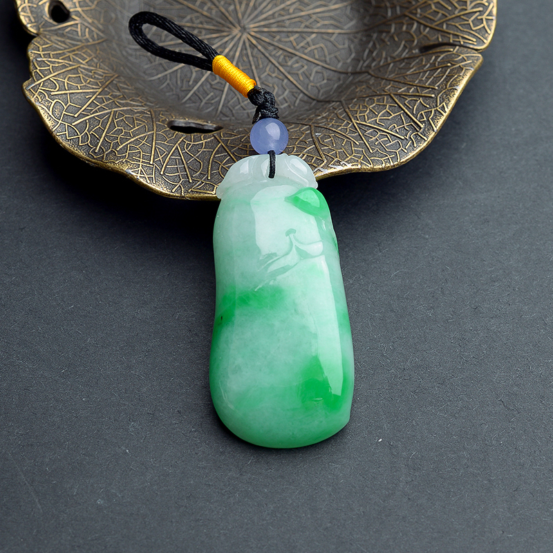 糯种飘翠翡翠福瓜吊坠 - 红掌柜珠宝