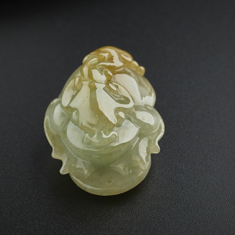 翡翠黄翡金蟾吊坠 - 红掌柜珠宝