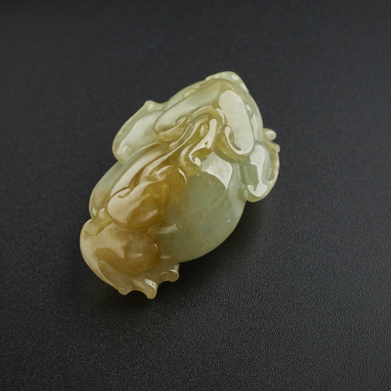 糯种翡翠金蟾吊坠 - 红掌柜珠宝