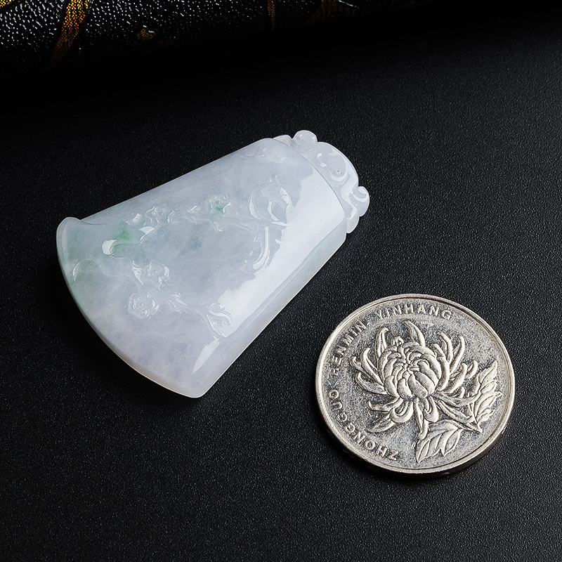 缅甸翡翠喜上眉梢方牌吊坠- 红掌柜珠宝