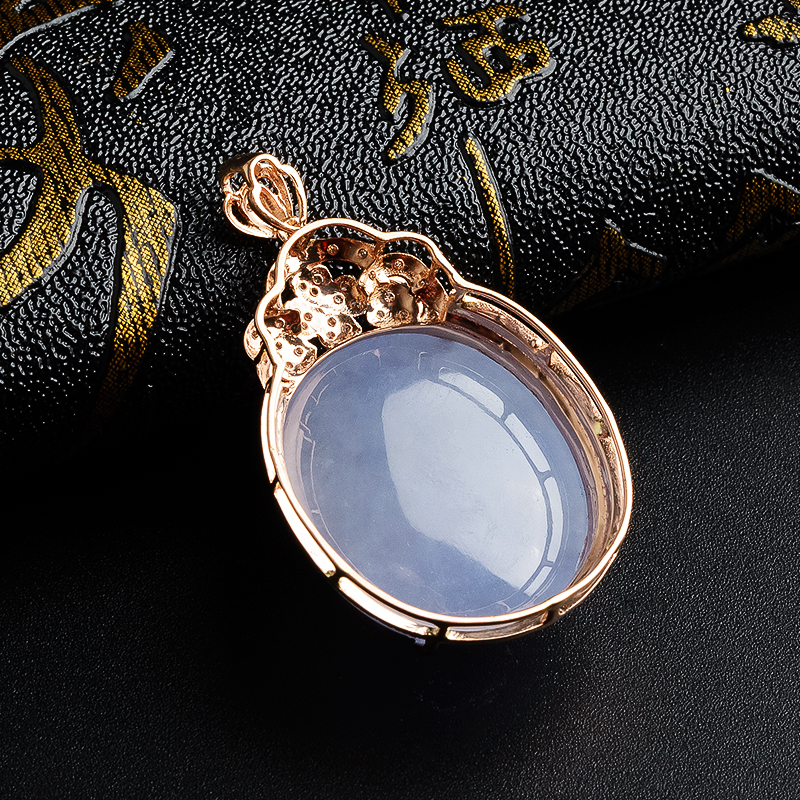 18K金冰糯种紫罗兰吊坠 - 红掌柜珠宝