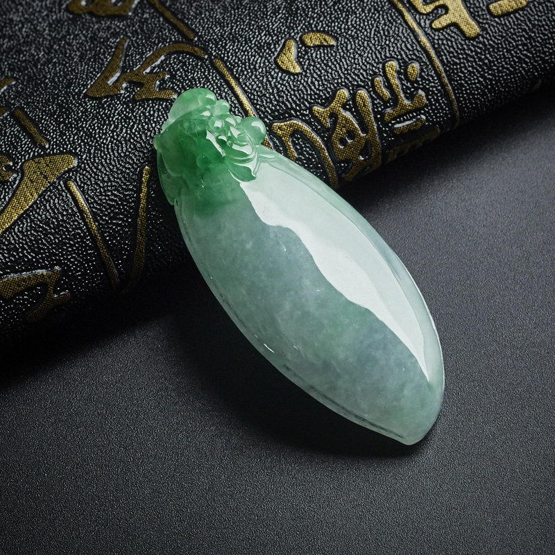 糯种飘翠福瓜吊坠 - 红掌柜珠宝