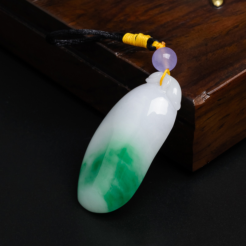 糯种飘翠翡翠福瓜吊坠-红掌柜珠宝