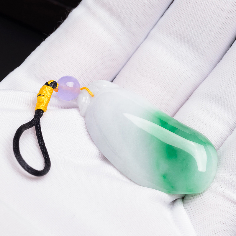 缅甸翡翠福瓜吊坠-红掌柜珠宝