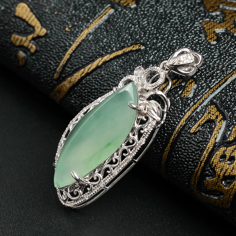 冰种晴水翡翠随形吊坠-红掌柜珠宝