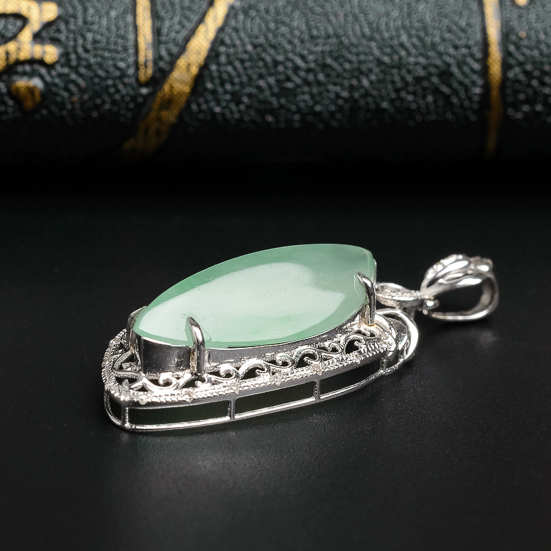 18K镶钻冰种翡翠吊坠-红掌柜珠宝