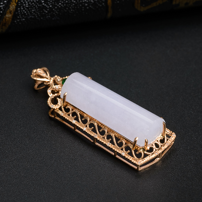 镶钻糯种紫罗兰翡翠吊坠-红掌柜珠宝