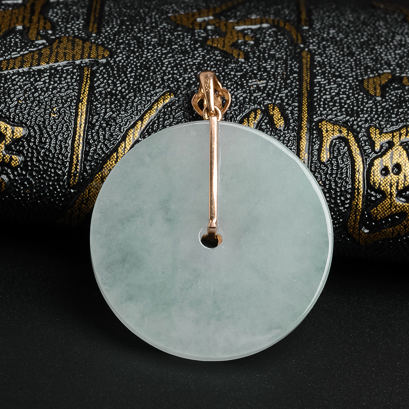 糯冰种翡翠平安扣吊坠-红掌柜珠宝