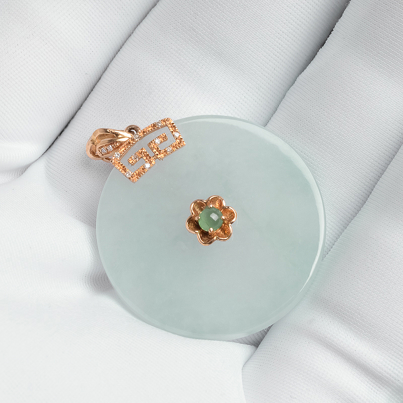 糯冰种翡翠吊坠-红掌柜珠宝