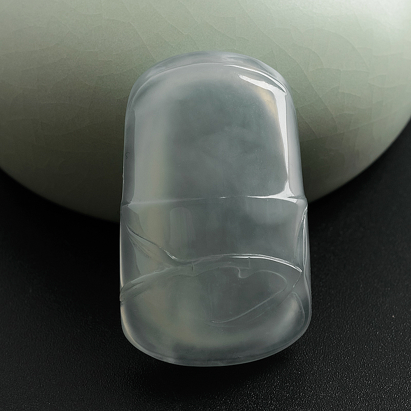 缅甸A货冰种蓝底翡翠竹节吊坠 - 红掌柜珠宝