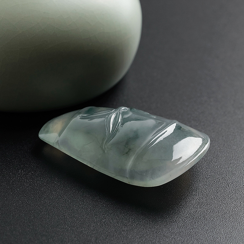 冰种飘花翡翠竹节吊坠 - 红掌柜珠宝