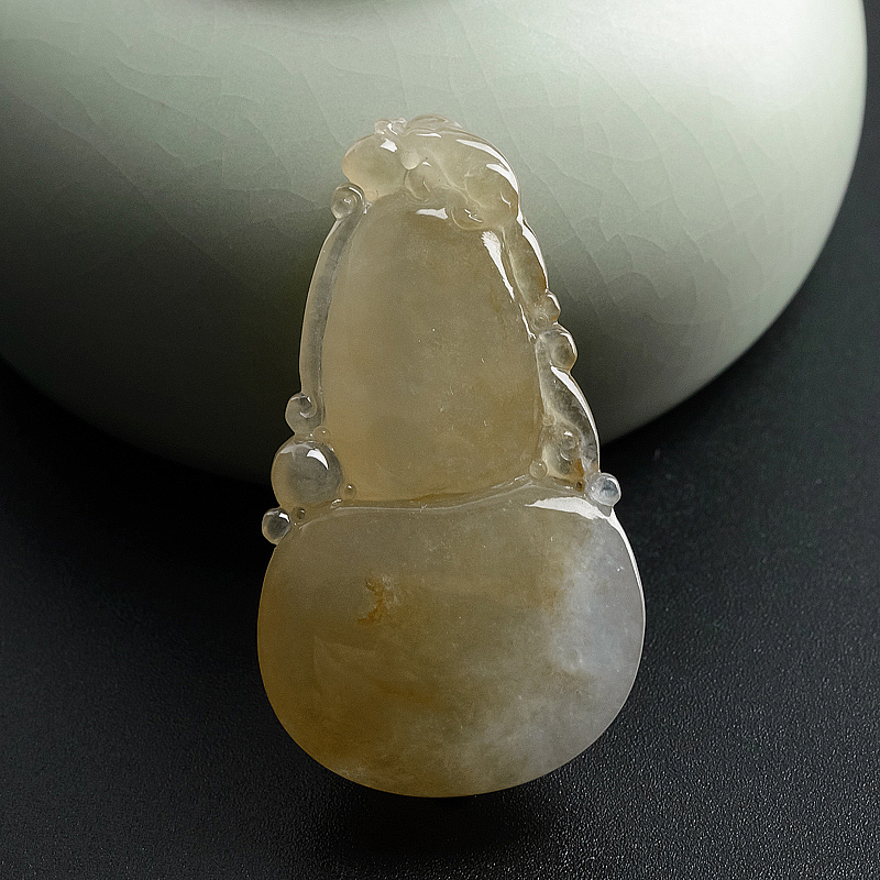糯种黄翡葫芦吊坠 - 红掌柜珠宝
