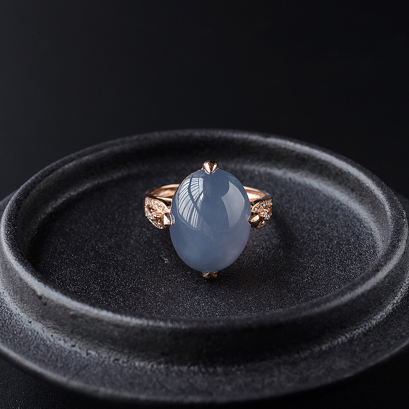 18K金镶翡翠戒指-红掌柜