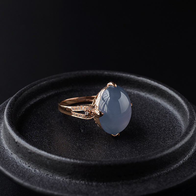 茄紫翡翠戒指-红掌柜