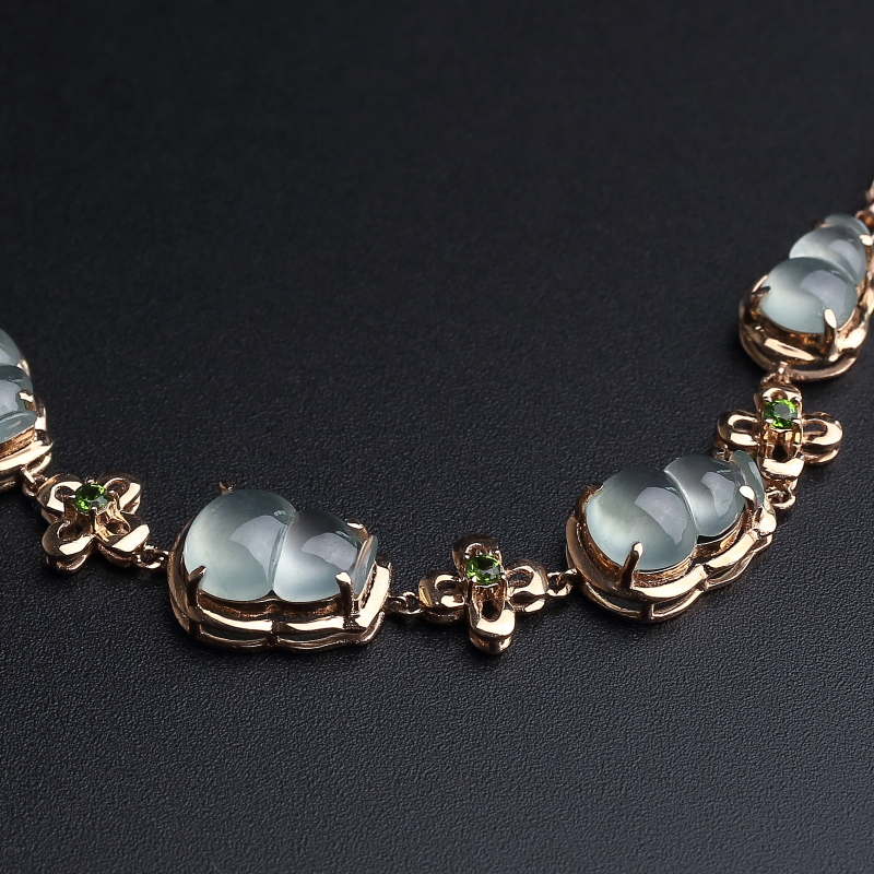 冰种翡翠手链-红掌柜