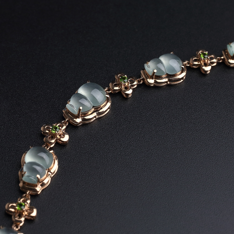 天然翡翠葫芦手链-红掌柜