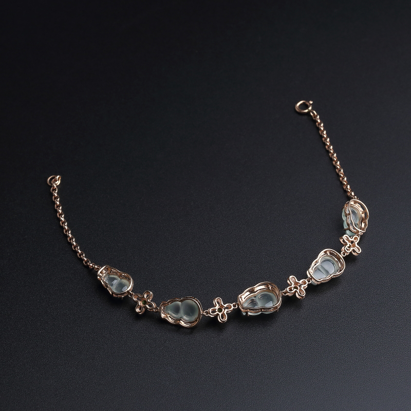 缅甸翡翠葫芦手链-红掌柜