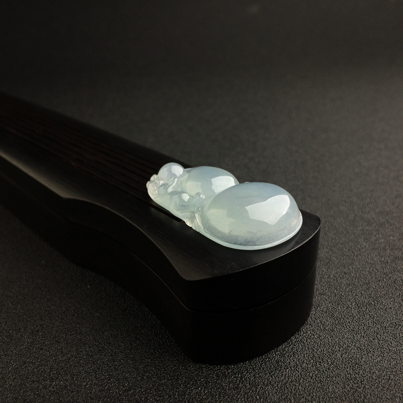 缅甸冰糯种浅绿翡翠葫芦吊坠 - 红掌柜