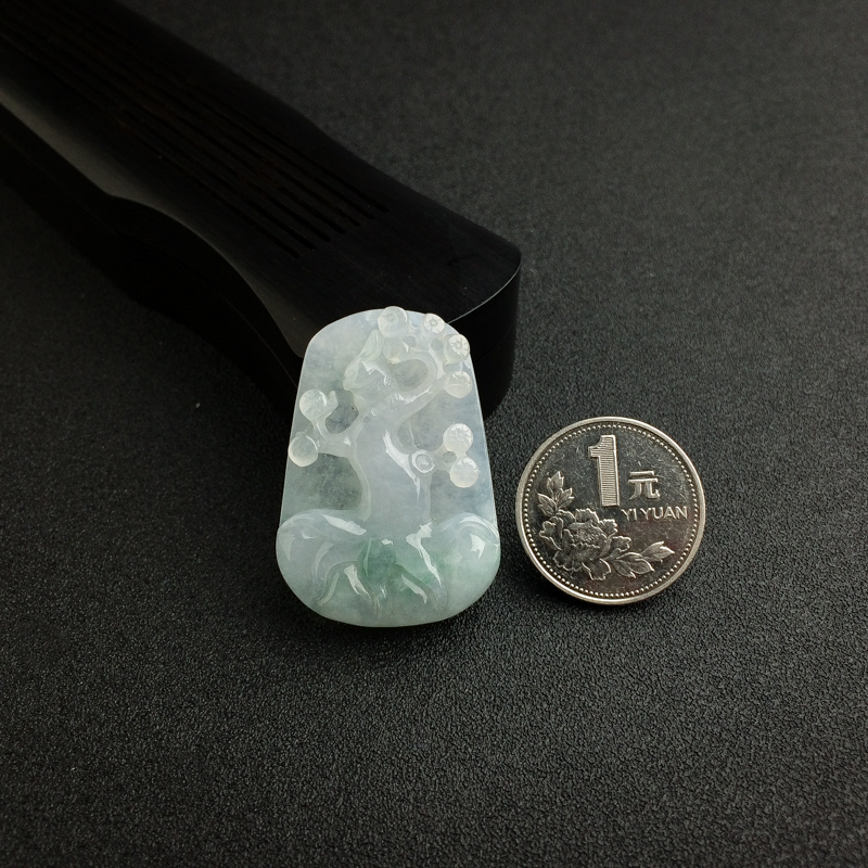 天然糯种翡翠梅花吊坠 - 红掌柜