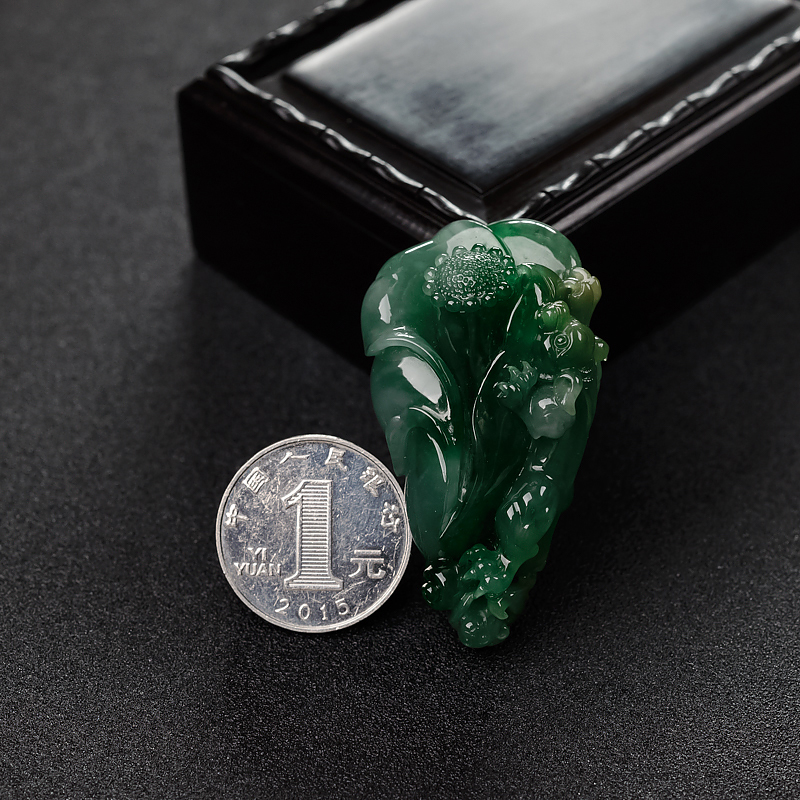 缅甸翡翠牵牛花吊坠-红掌柜