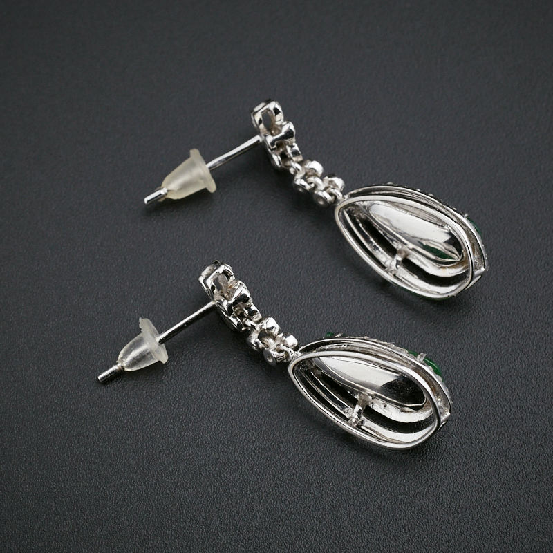 18K镶糯种翡翠耳环-红掌柜珠宝