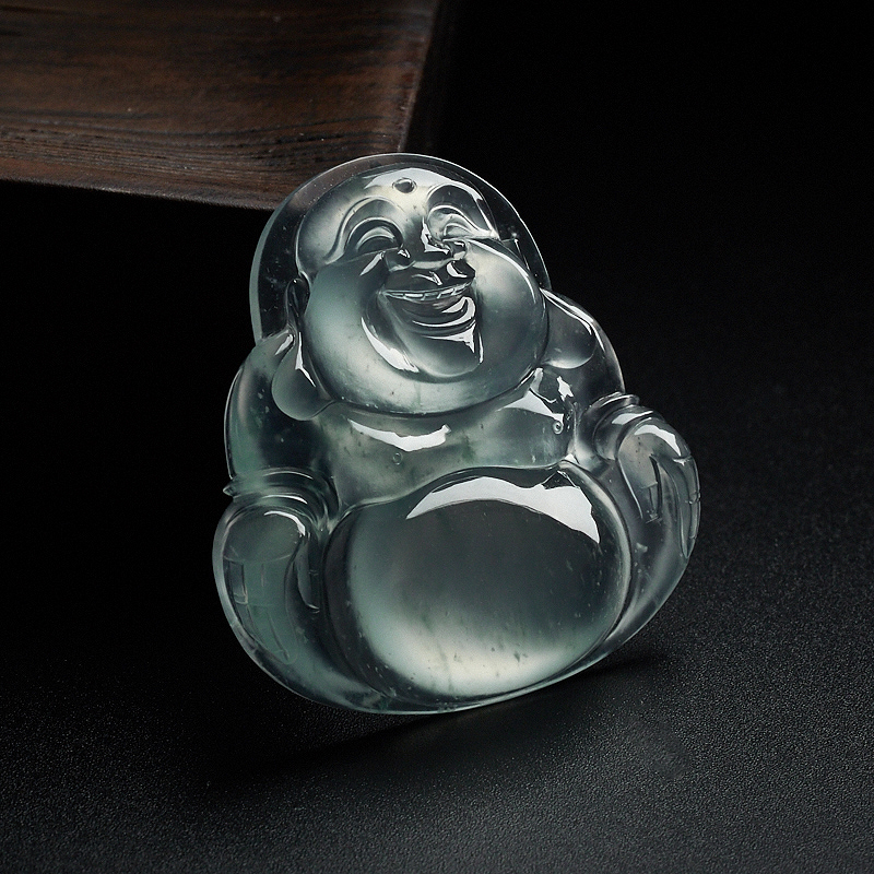 冰种翡翠佛吊坠-红掌柜