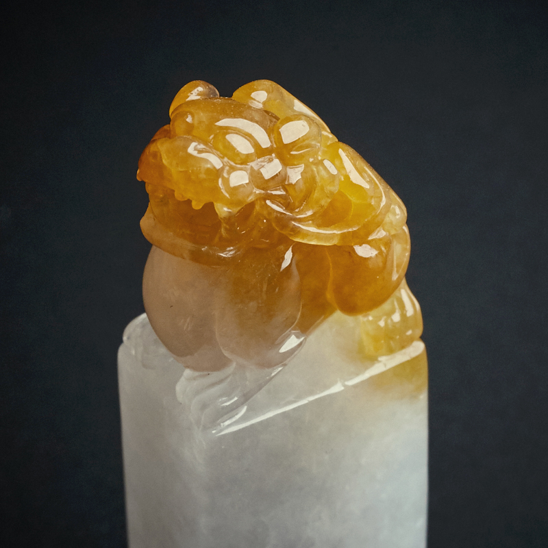 A货黄翡翡翠貔貅印章 - 红掌柜珠宝