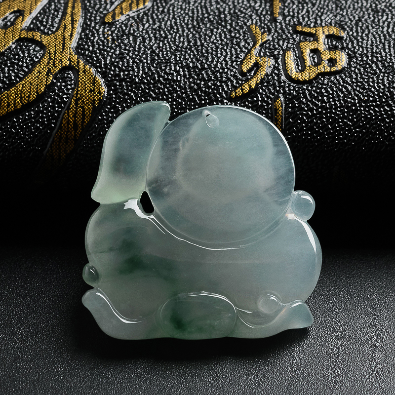 冰糯种飘花翡翠童子吊坠 - 红掌柜珠宝
