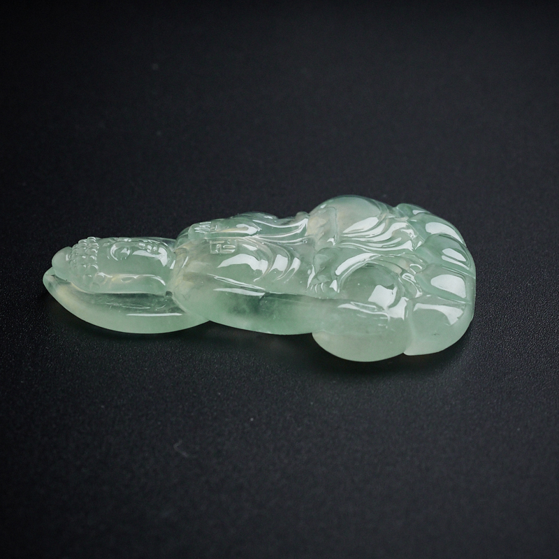 缅甸A货天然冰糯种晴水翡翠释迦牟尼 - 红掌柜