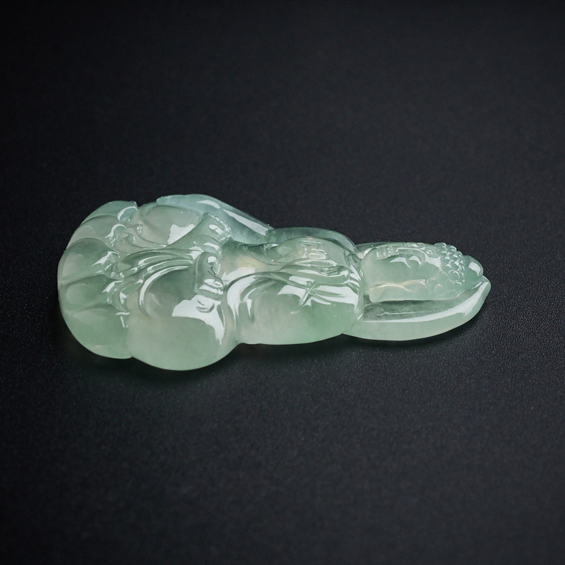 A货天然冰糯种晴水翡翠释迦牟尼 - 红掌柜