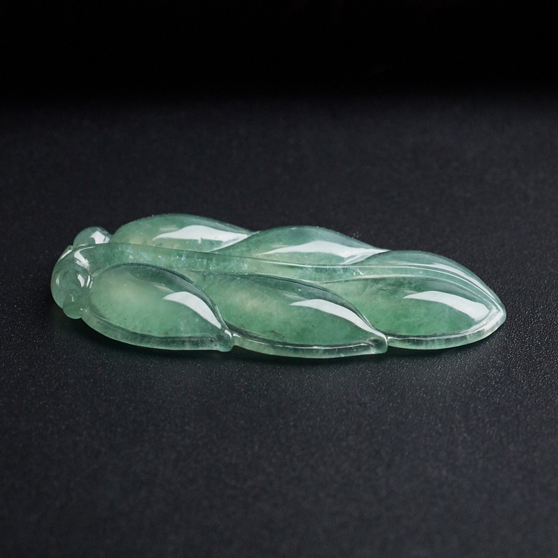 缅甸A货天然冰糯种晴水翡翠树叶 - 红掌柜