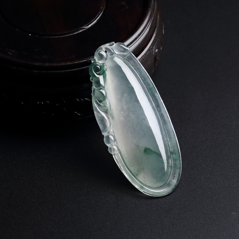 天然冰糯种飘绿翡翠福瓜吊坠 - 红掌柜