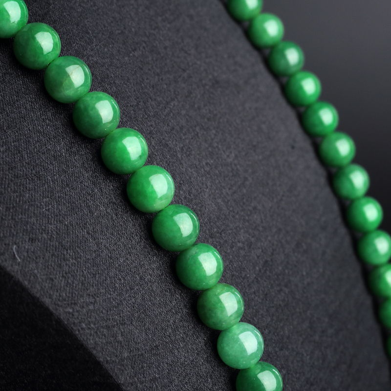 满绿翡翠圆珠项链 - 红掌柜
